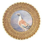 Resin Mini Framed Art Magnet in Gold Finish Assorted vintage round pheasant