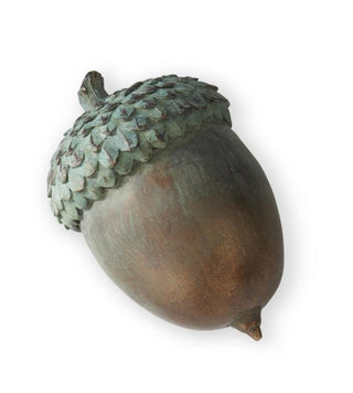 Resin Patina Copper Acorn 3.5" distressed green