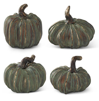 Resin Patina Copper Filler Pumpkins Assorted gold green