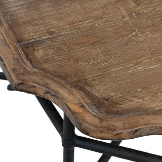 Revival Coffee Table distress wood iron scallop