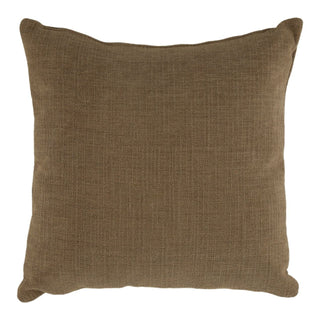 Rhosyn Pillow in Brown basketweave fabric