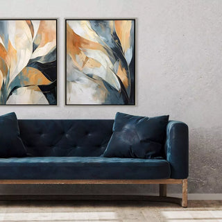 Rhythms of Flow II Framed Canvas abstract floral muted colors
