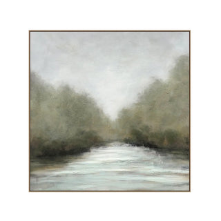 Rivers Embrace Framed Canvas art tree