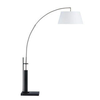 Roscoe Floor Lamp black base white drum shade angle