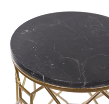 Load image into Gallery viewer, Round Side Tables with Black Marble Top
