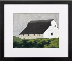 Rural Escape Framed Print top left white barn