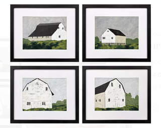 Rural Escape Framed Prints white barn
