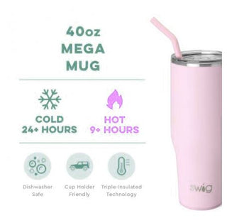 A pink stainless steel mega mug with a personalized name 'Claire' engraved on the front, featuring a straw spout and a comfort-grip handle.