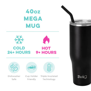 SWIg Mega Mug details of temperature and washing