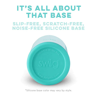 Picture features the bottom of a SWIG cup and details about the base.