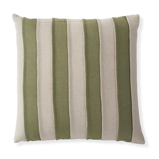 Sage Green & Tan Striped Pillow 20"
