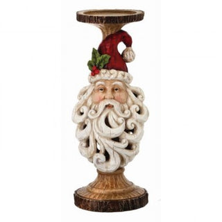 Santa Head with Cutout Beard Candleholder 12.5"