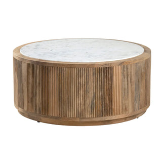 Santorini Cocktail Table mango wood ridge white marble top