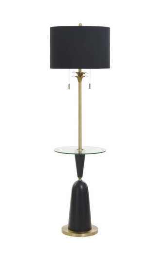 Satin Black Poly Floor Lamp