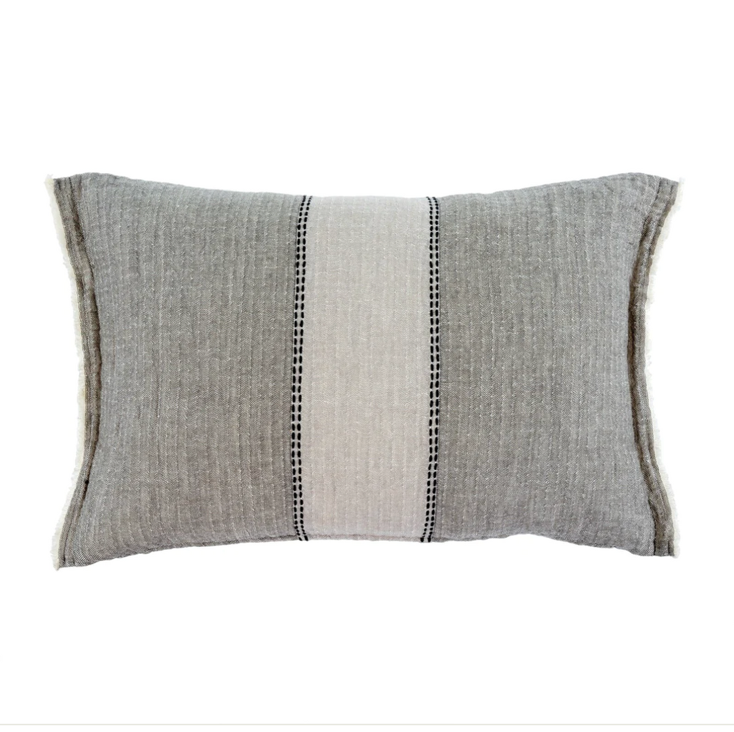 Grey Kantha Patch Pillow