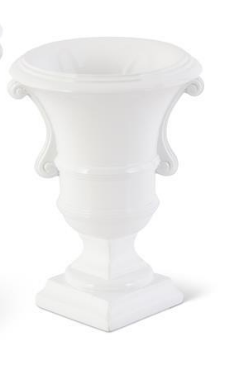 Small Glossy White Urn 8