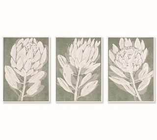 Protea Triptych Hand Embellished Giclee Assorted