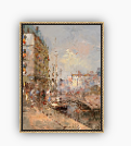 French Buildings Framed Canvas 12"x16"