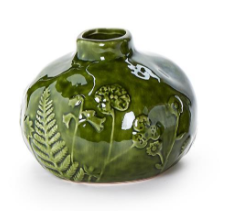 Green Floral Scape Relief Pattern Vase Assorted
