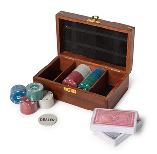 Poker Set in Wood Box