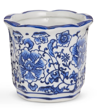 Mini Blue and White Pots 4" Assorted
