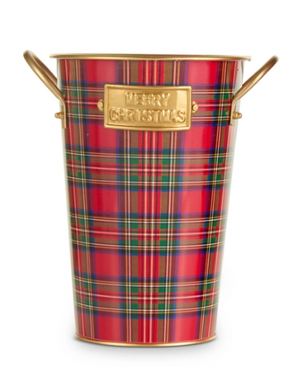 Red, Green & Gold Plaid Bucket Assorted