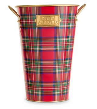 Red, Green & Gold Plaid Bucket Assorted