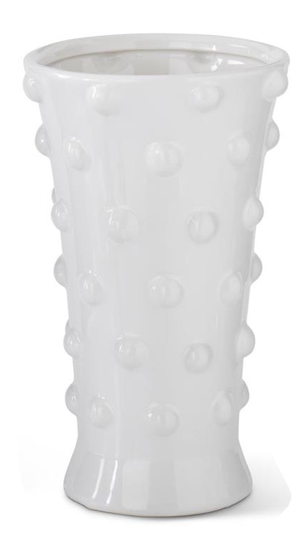 White Raised Polka Dot Vases Assorted