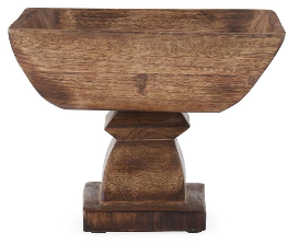 Square Wood Bowls on Pedestals Assorted
