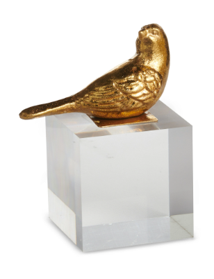 Gold Bird on Acrylic Block Assorted
