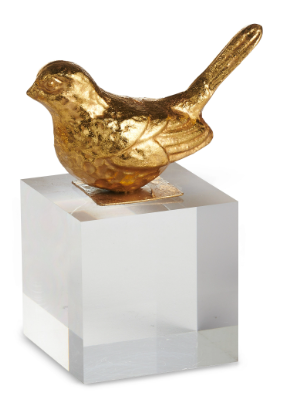Gold Bird on Acrylic Block Assorted