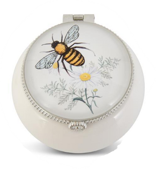 White Porcelain Trinket Box with Bee Assorted