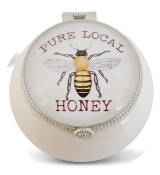 White Porcelain Trinket Box with Bee Assorted