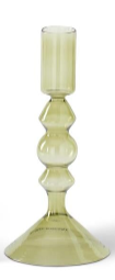 Handmade Green Glass Modern Taper Candleholder Assorted
