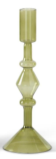 Handmade Green Glass Modern Taper Candleholder Assorted