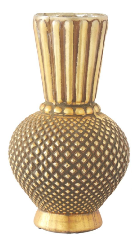 Fluted Antique Gold Hobnail Vase Assorted