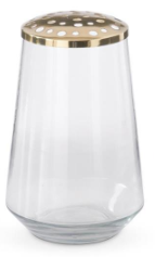 Gold Floral Frog Top Clear Glass Vase Assorted