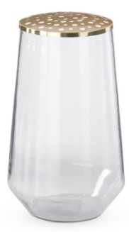 Gold Floral Frog Top Clear Glass Vase Assorted