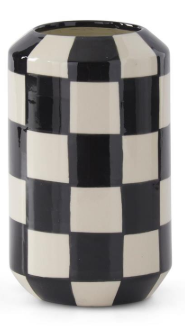 Black & White Check Ceramic Vase Assorted