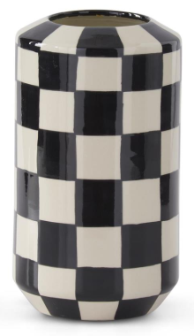 Black & White Check Ceramic Vase Assorted