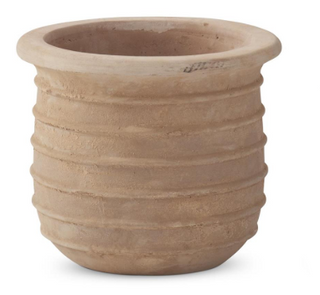 Flared Edge Ribbed Terracotta Pots with Drains
