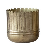 Metal Ribbed Planters with Scalloped Rim Assorted