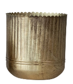 Metal Ribbed Planters with Scalloped Rim Assorted
