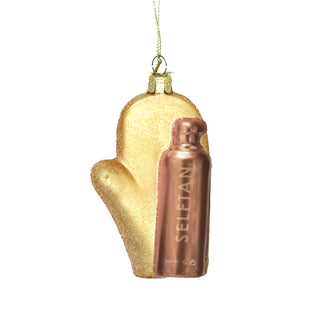 Matt Peach Self Tanning Foam with Glove Glass Christmas Ornament