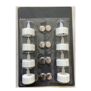 Set of 8 Cream Tealight Candles with Timers