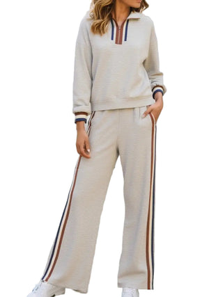 Shift Natural Pocket Solid Two-Piece Pants Set in Gray