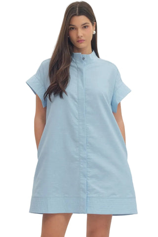 Short Sleeve Chambray Dress