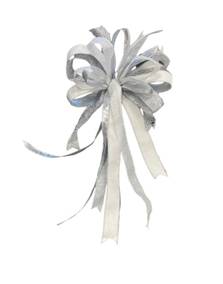 Silver Glitter and White Bow