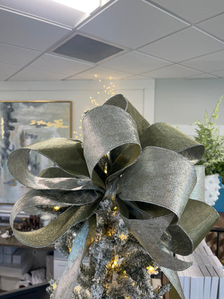 Silver Velvet Foil Ribbon Bow