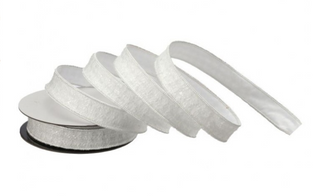 Simple Tweed Wired Ribbon 1" in White SOLD BY THE FOOT